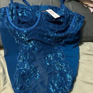Torrid Teal Lace Chemise